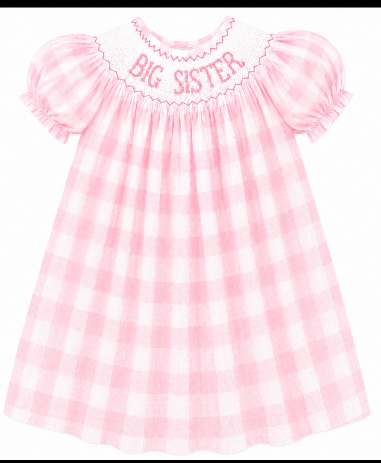 PO-50 Pink Big Sister Hand Stitched Custom Smock