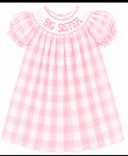 PO-50 Pink Big Sister Hand Stitched Custom Smock