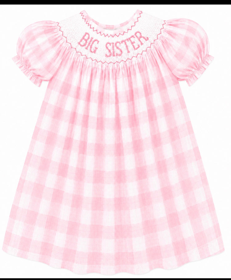 PO-50 Pink Big Sister Hand Stitched Custom Smock
