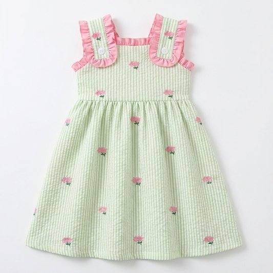 Green Azaela Seersucker Dress