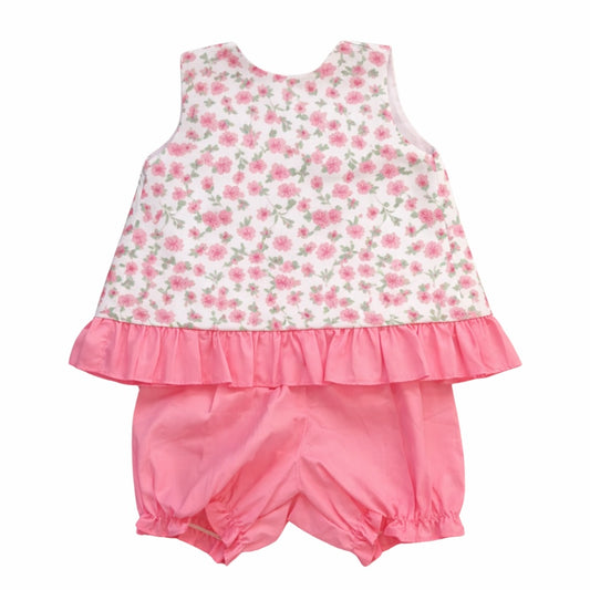 Pink Floral Swing Back Bloomer Set