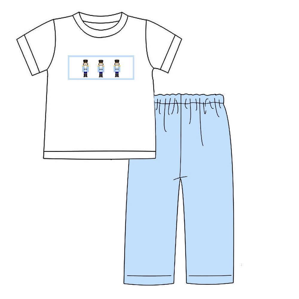 PO52-Nutcracker Smocked Short Sleeve Pant Set