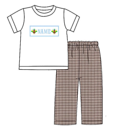 PO38-Custom Turkey Trot Smock Boy Pant Set