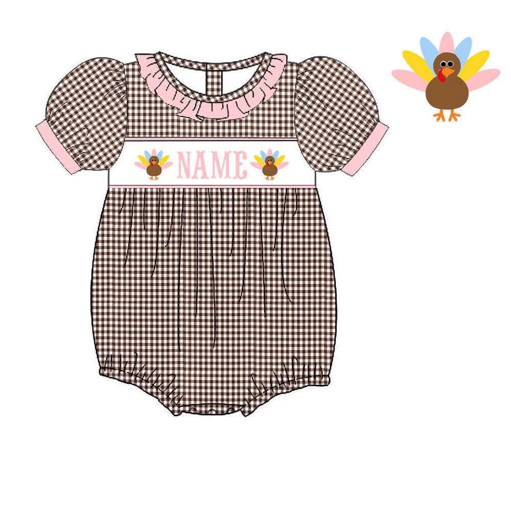 PO38-Custom Turkey Trot Name Smock Girl Bubble