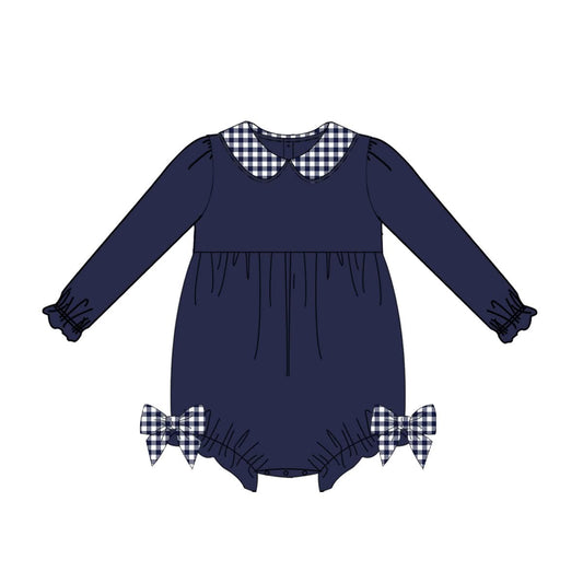 PO-43 Navy Gingham Girl Bubble