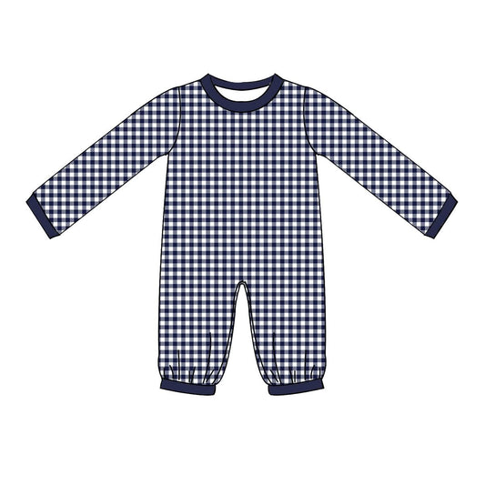PO-43 Navy Gingham Boy Long Bubble