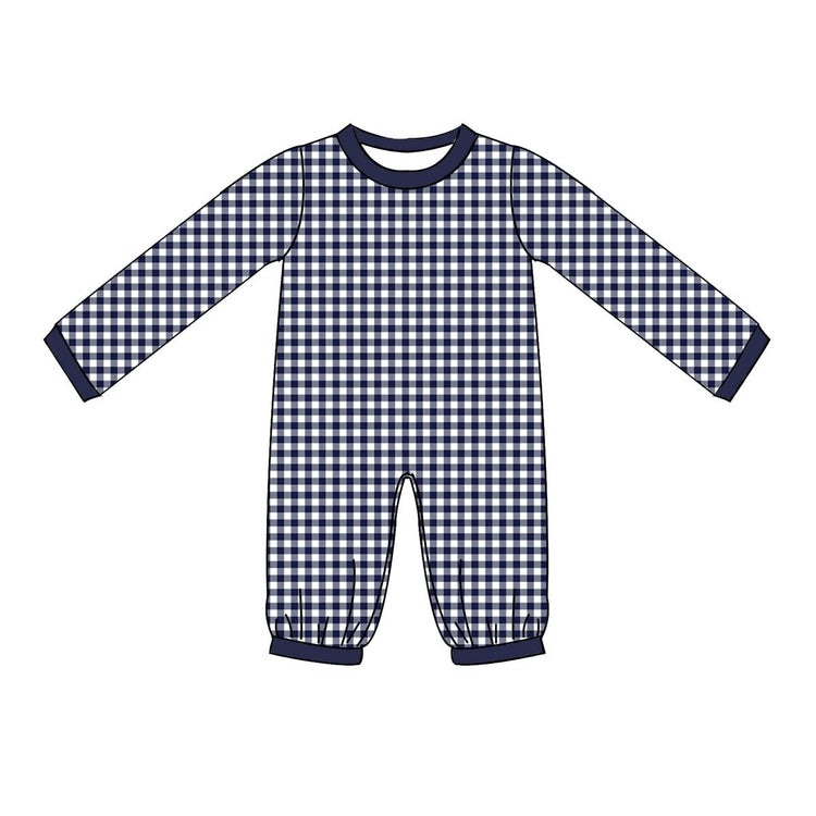 PO-43 Navy Gingham Boy Long Bubble