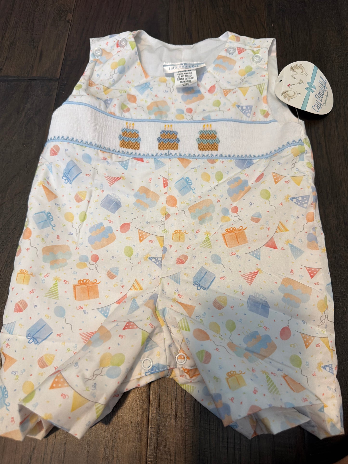 Sample birthday print smock Jon Jon