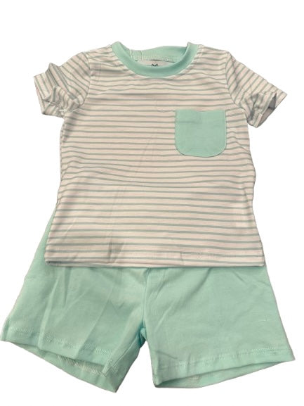 Striped Mint Knit Short Set