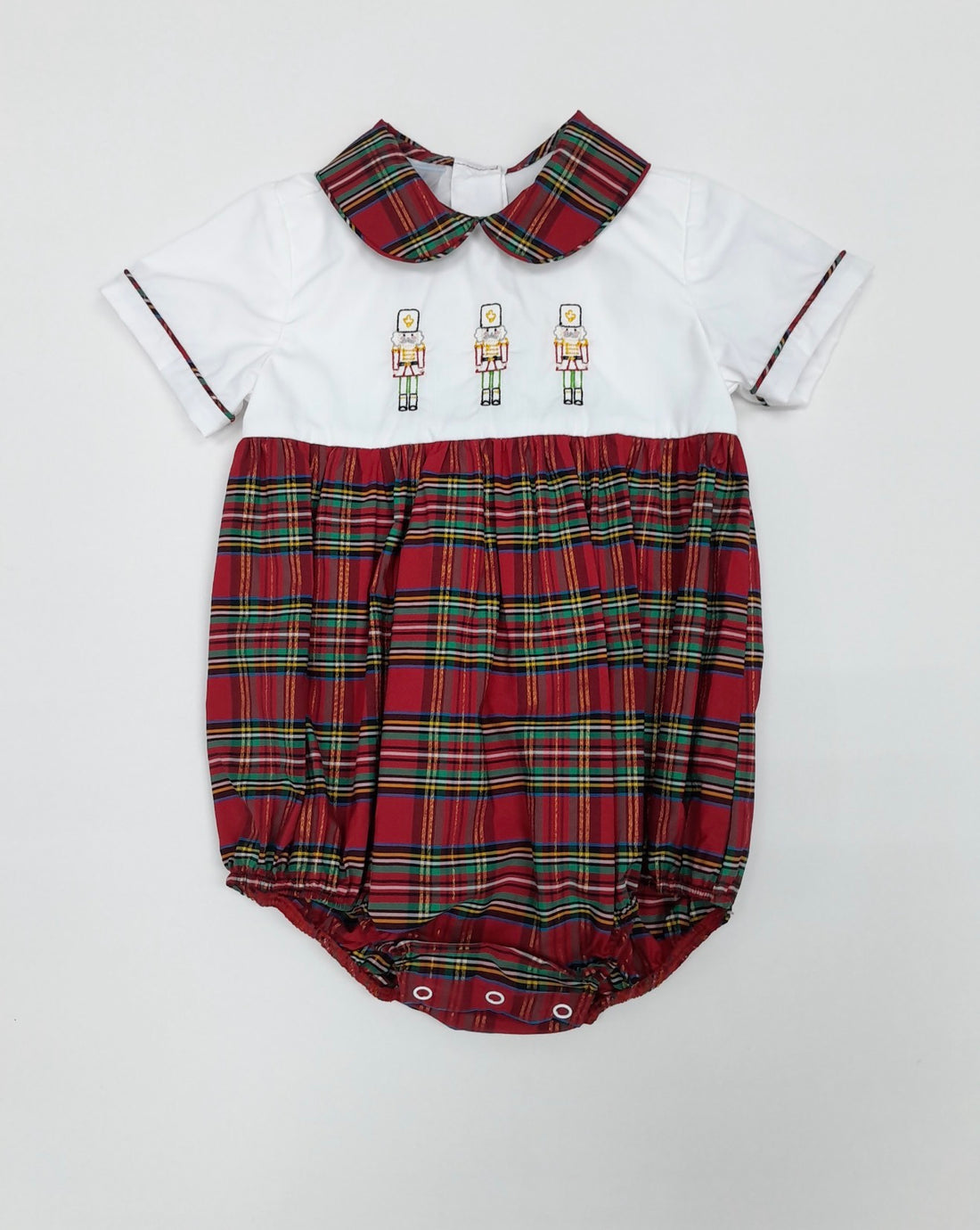 Tartan Nutcracker Boy Embroidery Bubble