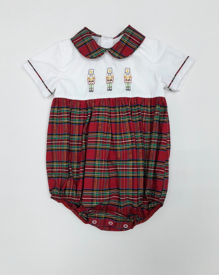 Tartan Nutcracker Boy Embroidery Bubble