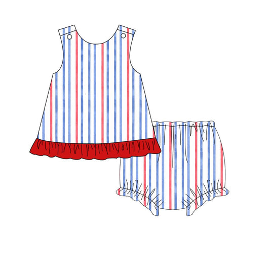 *Summer Red,White and Blue Girl  Bloomer Set