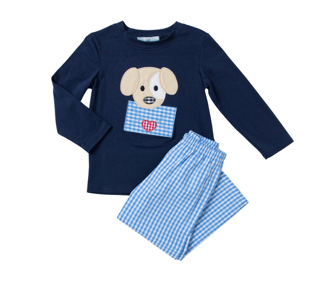Ships Early January Boy Puppy Heart Set