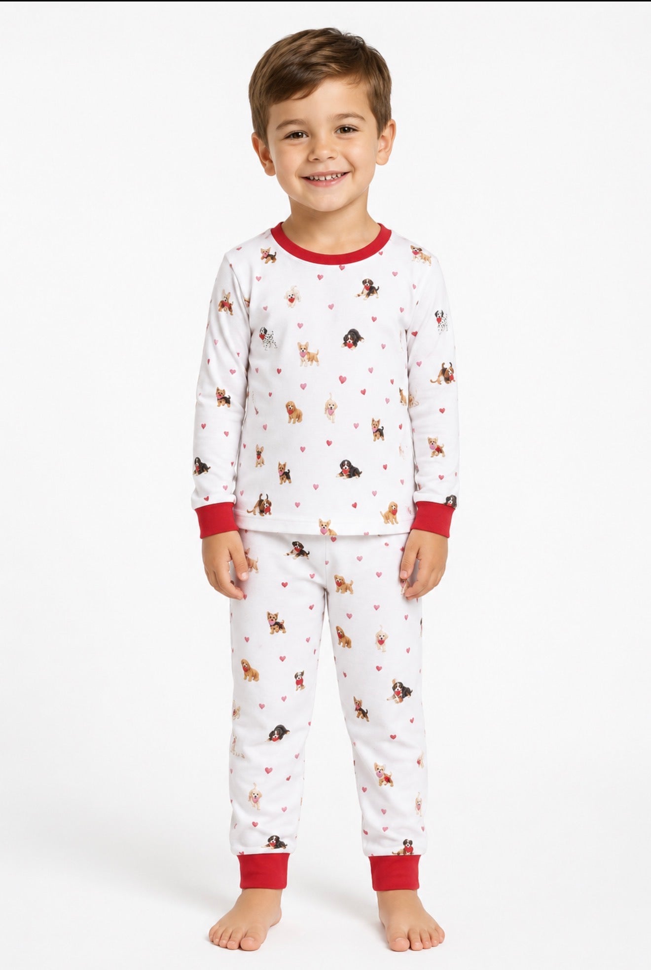 PO55-Valentines Puppy Boy  Two Piece Lounge Set