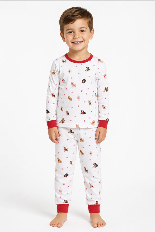 PO55-Valentines Puppy Boy  Two Piece Lounge Set