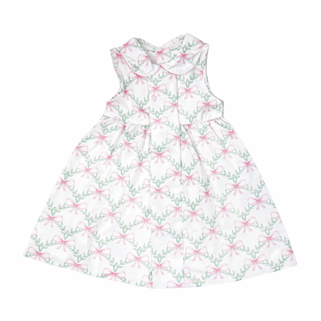 *Bow Floral Button Dress