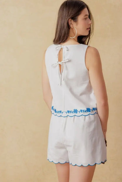 Womens White Short Set