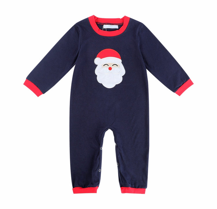 Santa Applique Boy Long Bubble