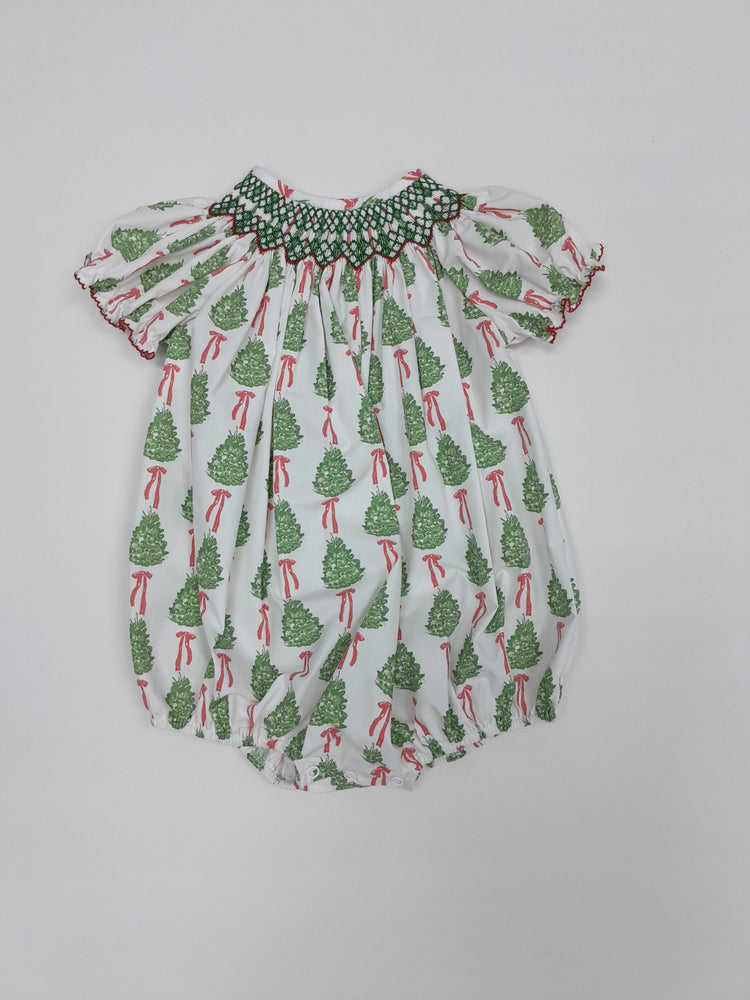 Smocked Christmas Tree Girl Bubble