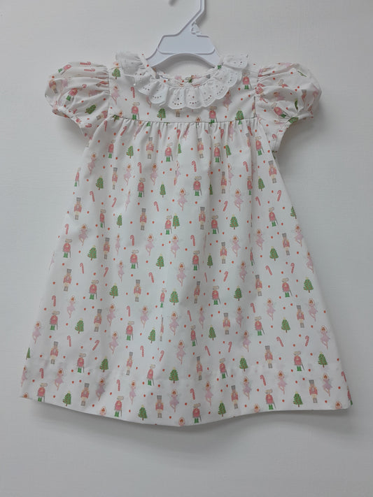 Nutcracker Print Girl Ruffle Dress