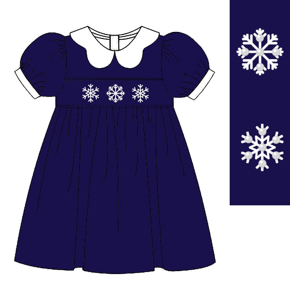 PO51-Winter Wonderland Pearl Smocked Dress