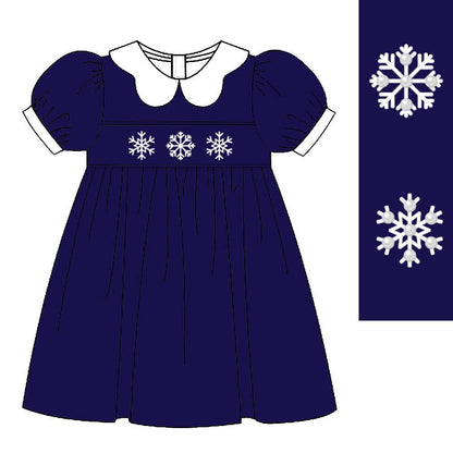 PO51-Winter Wonderland Pearl Smocked Dress