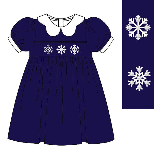 PO51-Winter Wonderland Pearl Smocked Dress