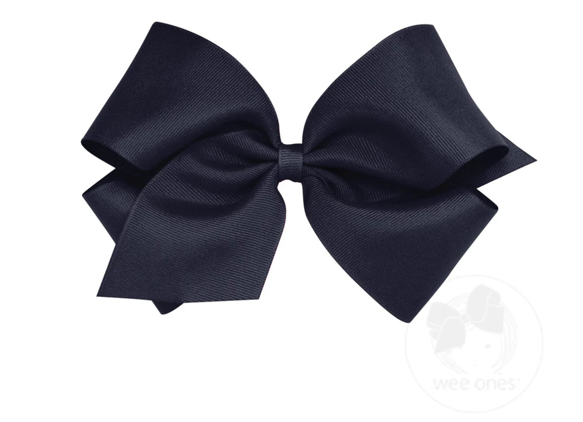 Wee Ones King Navy Grosgrain Bow