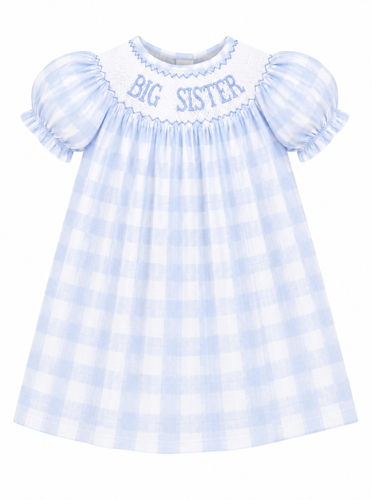 PO-50 Blue Big Sister Hand Stitched Custom Smock