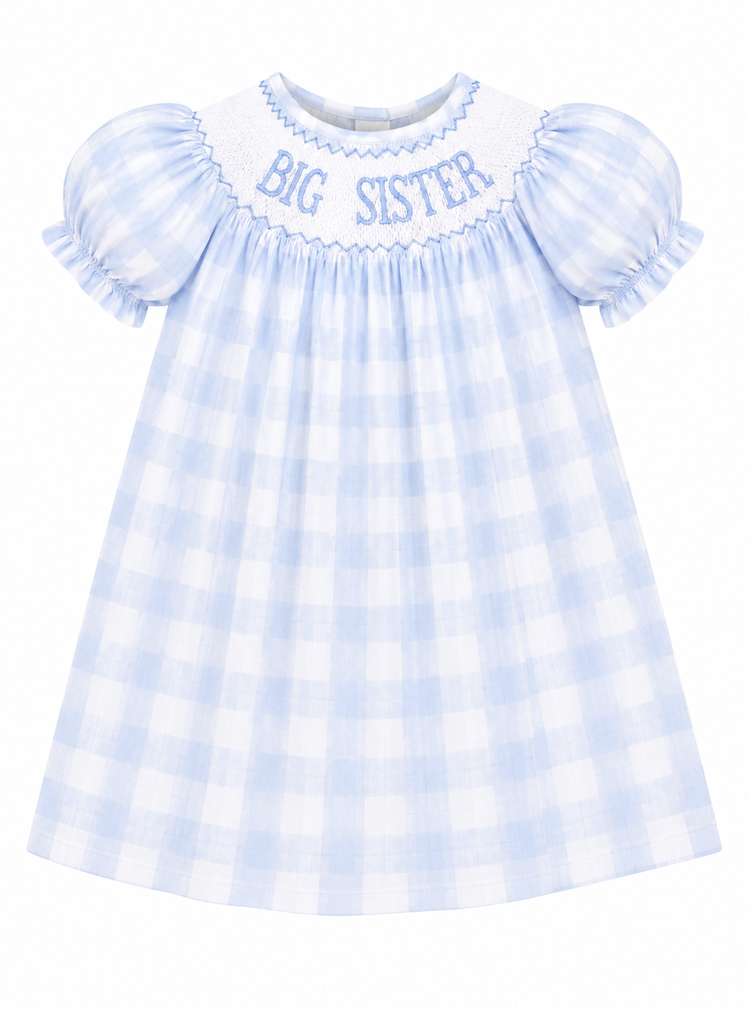 PO-50 Blue Big Sister Hand Stitched Custom Smock