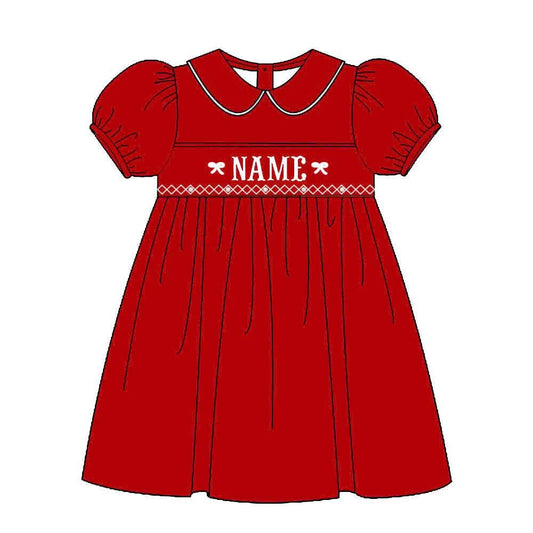 PO32-Custom Holiday Heirloom Name Smock Dress