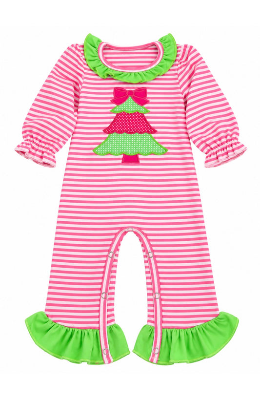 Pink Christmas Tree Romper