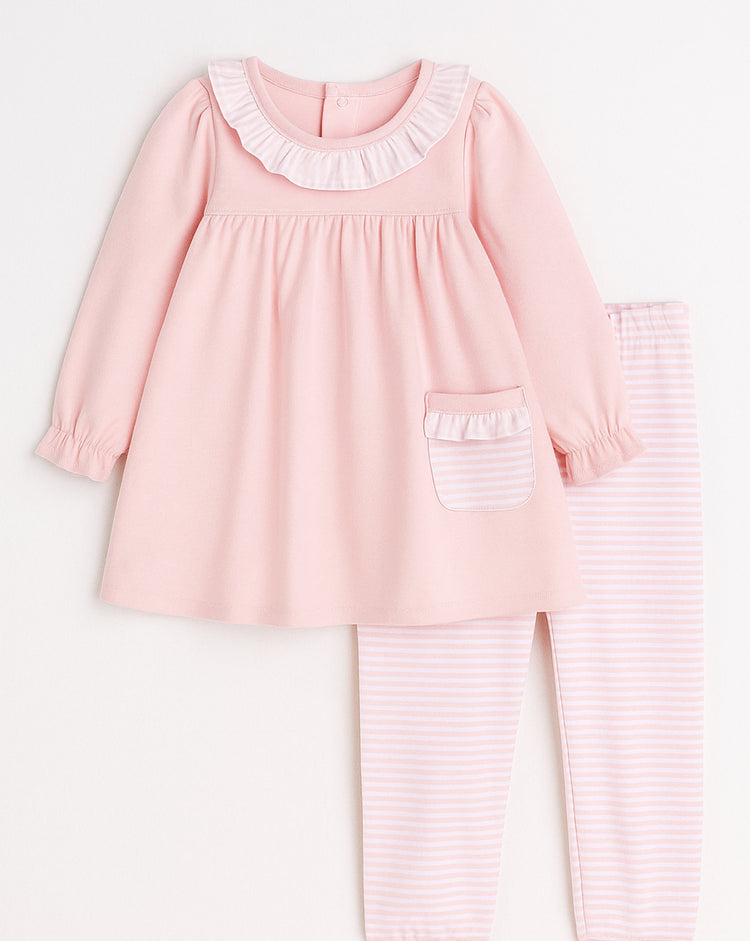 P0-55 Pink Stripe Legging Set