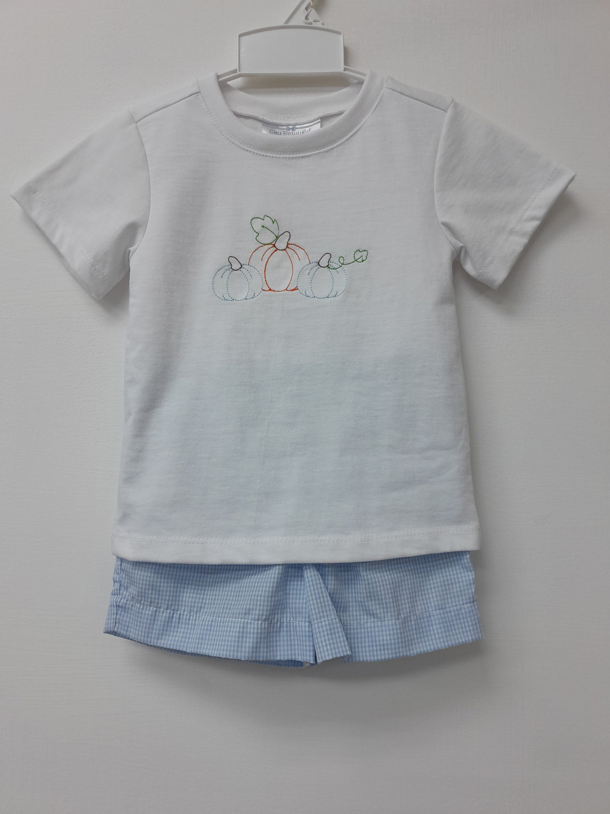 Pumpkin Embroidery Short Set