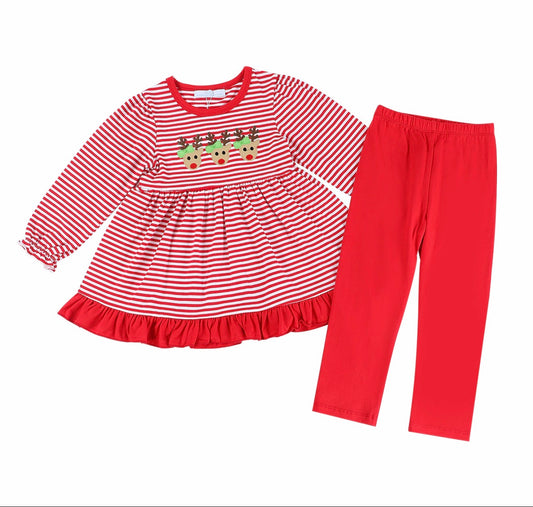 Sample Red Reindeer Legging Set