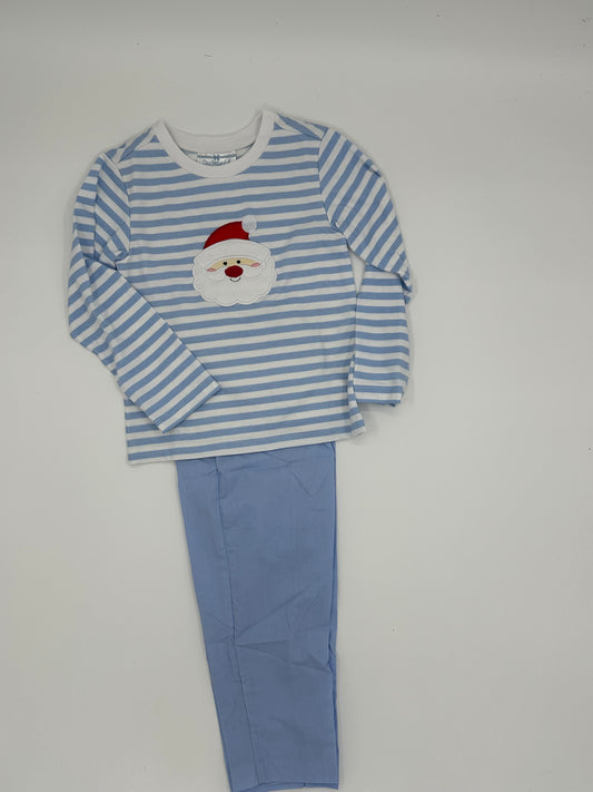 Blue Stripe Santa Pant  Set