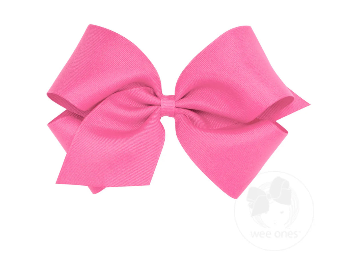 Wee Ones Medium Hot Pink Grosgrain Bow