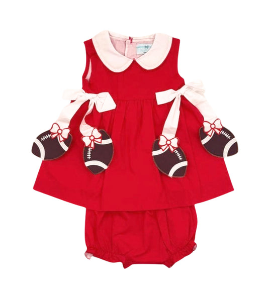 Red Girl Football  Bloomer Set