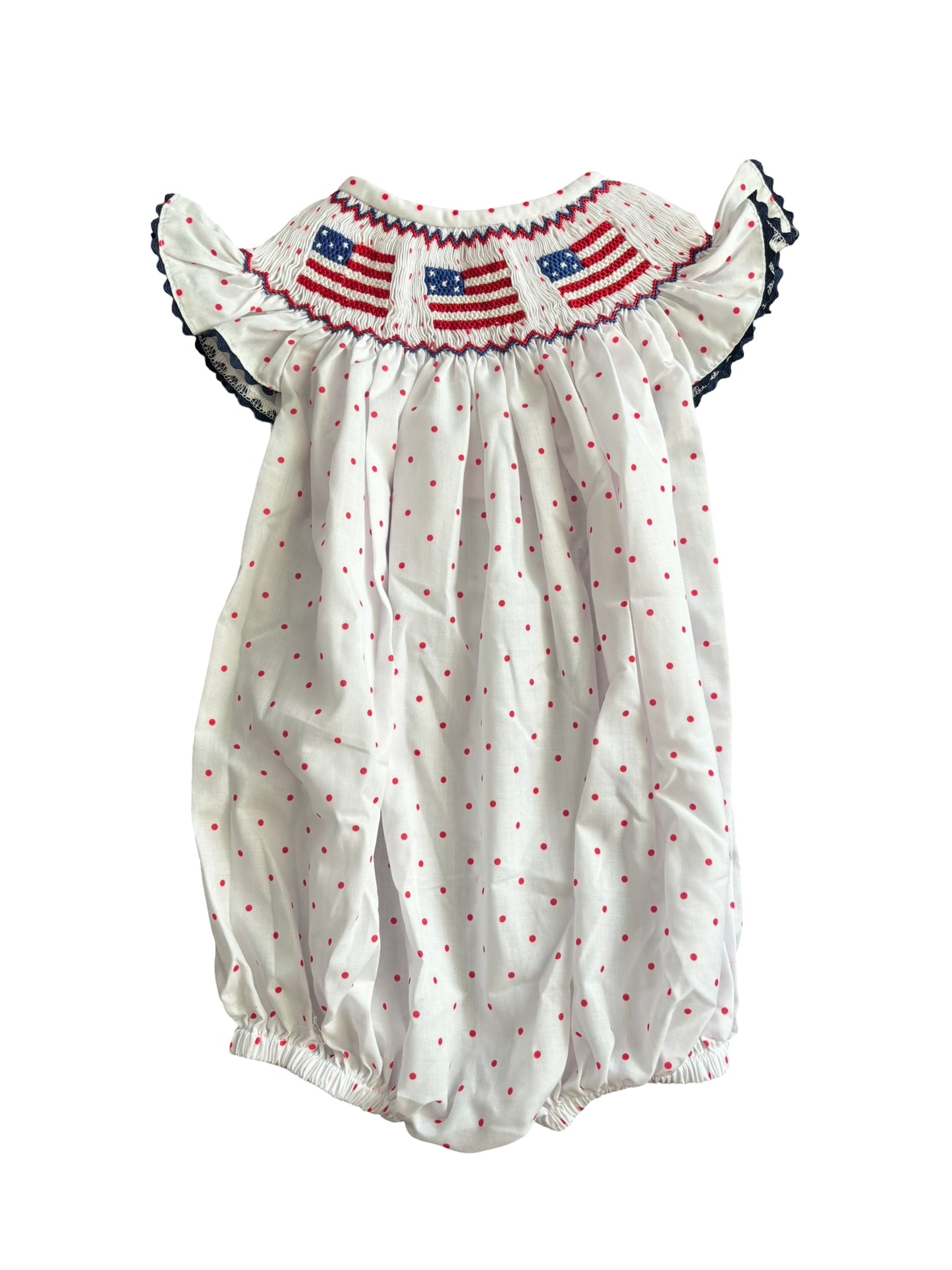 Smocked Flag Trio Ruffle Bubble
