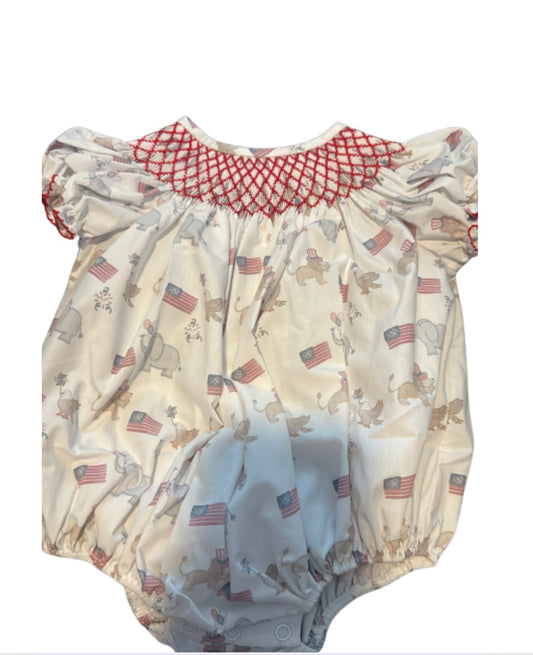 Smocked Patriotic Girl Bubble