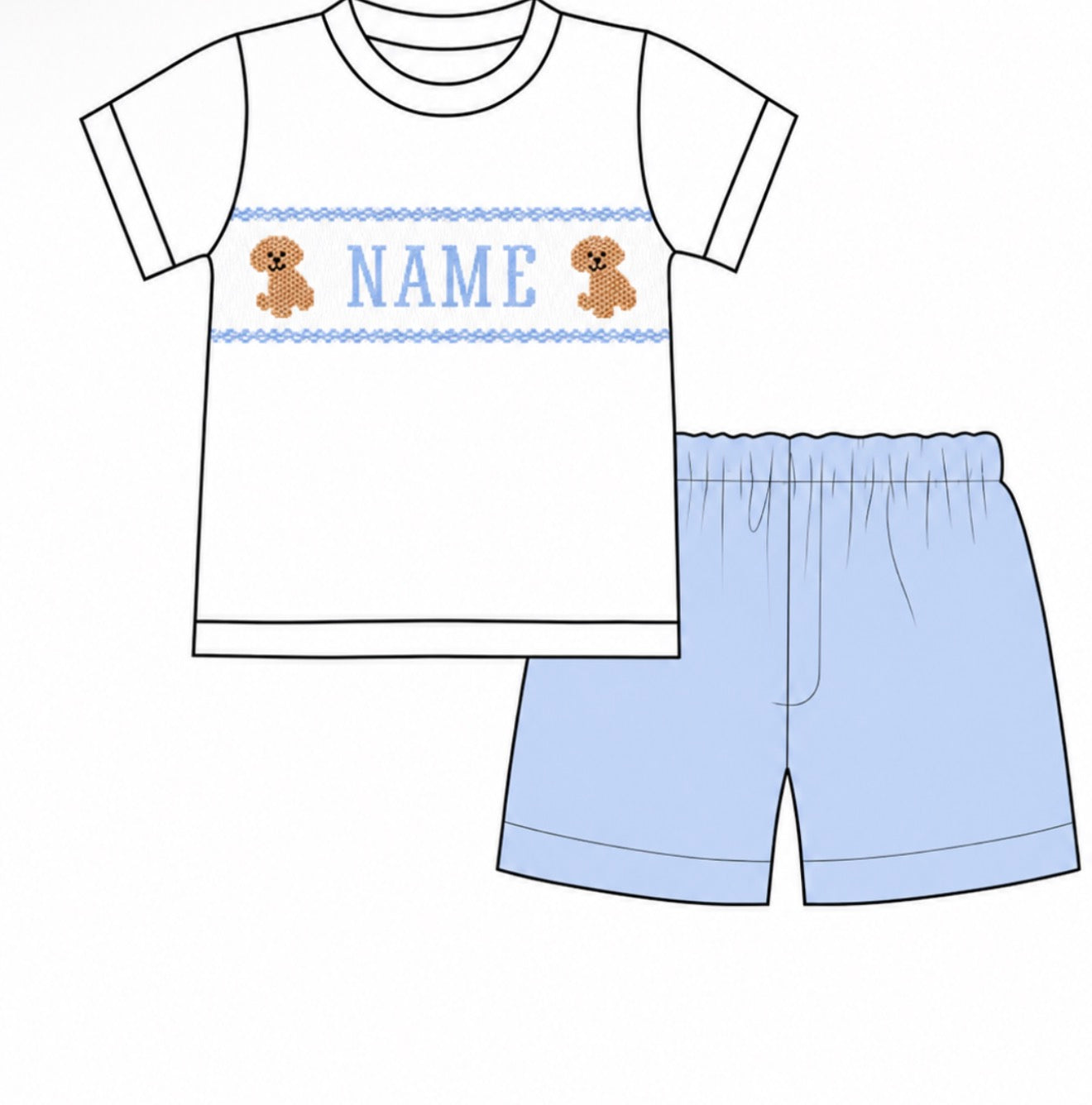 PO-60 Custom Name Dog Smock Boy