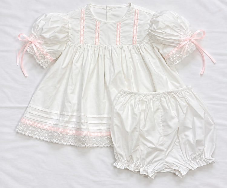Plain Pink Heirloom Bloomer Set