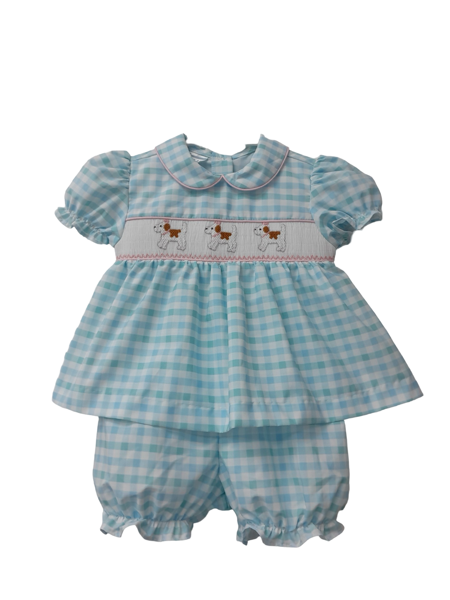 Smocked Puppy Bloomer Set