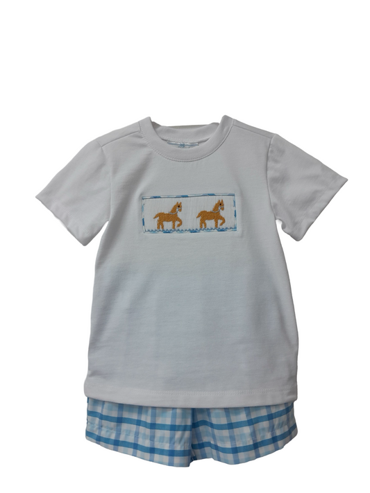 Smocked Horse Short Set