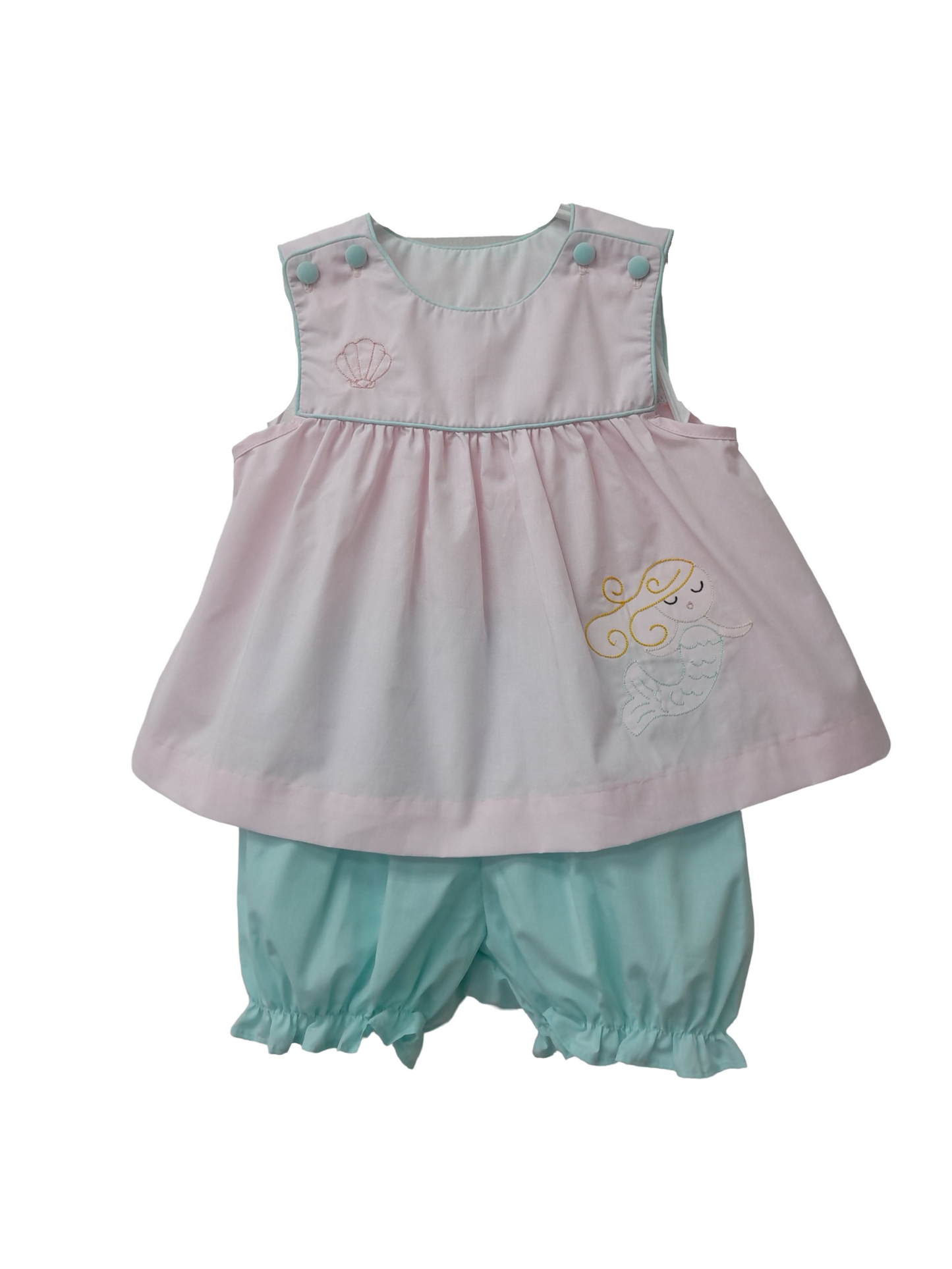 Embroidered Mermaid Bloomer Set