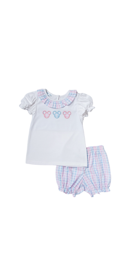 Mouse Pastel Plaid Bloomer Set