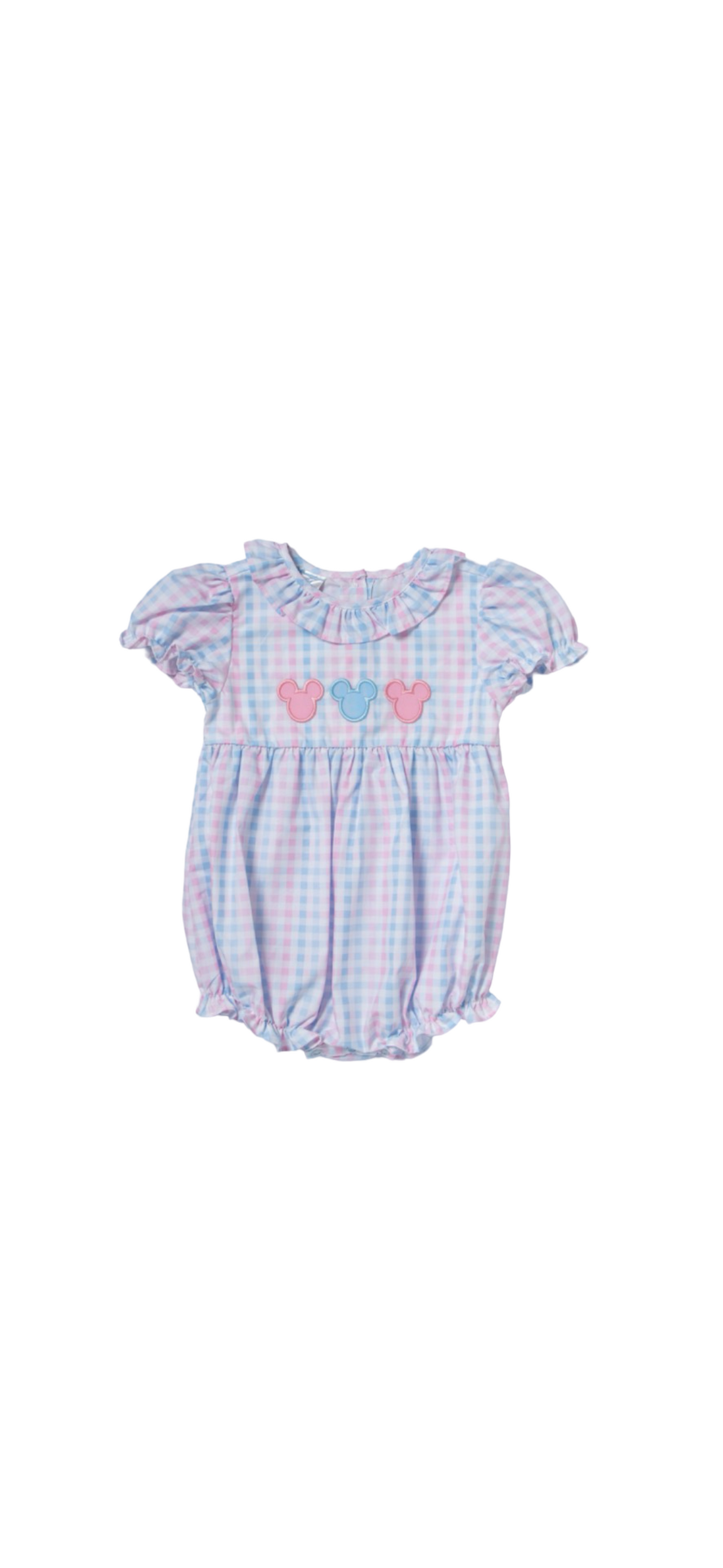 Mouse Pastel Plaid Ruffle Bubble