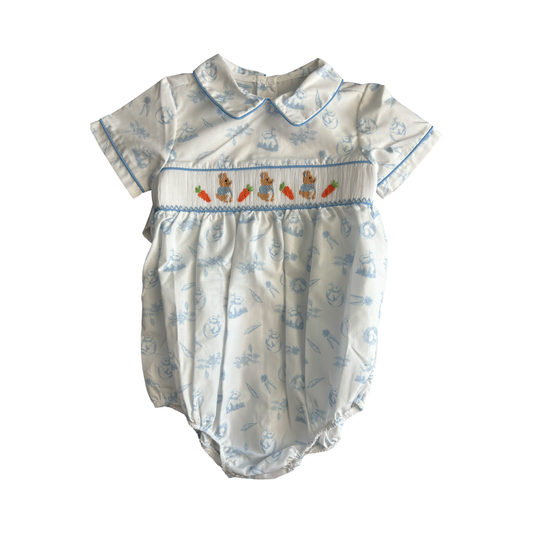 Smocked Peter Rabbit Toile Bubble