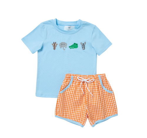 Ships Now Zoo Animal Boy Short Set
