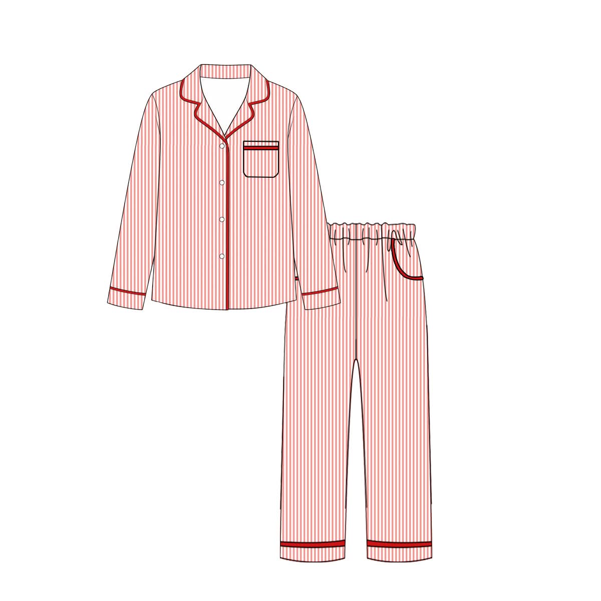 PO27-Candy Cane Lane Stripe Women's Pajamas